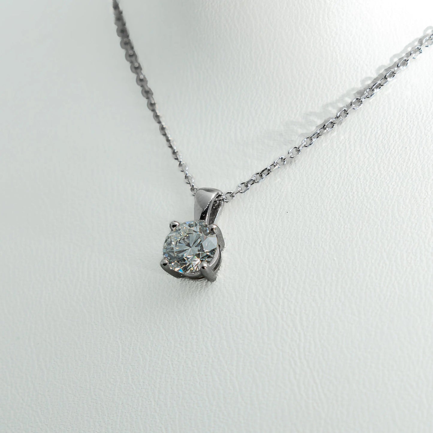1ct Lab - Grown Diamond Pendant | 18k White Gold - Lester & Brown