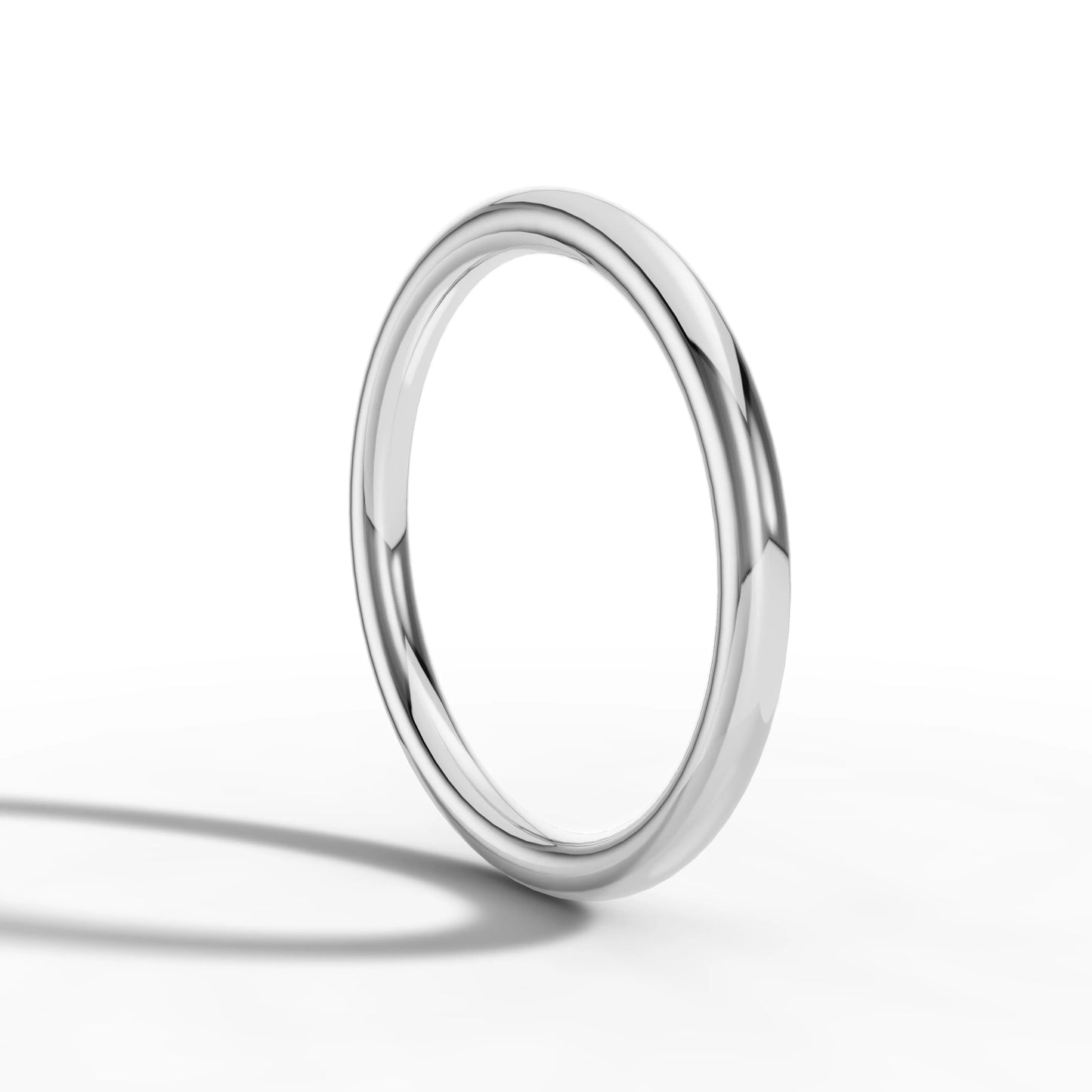 2.00mm Court Plain Wedding Band | 18K White Gold - Lester & Brown