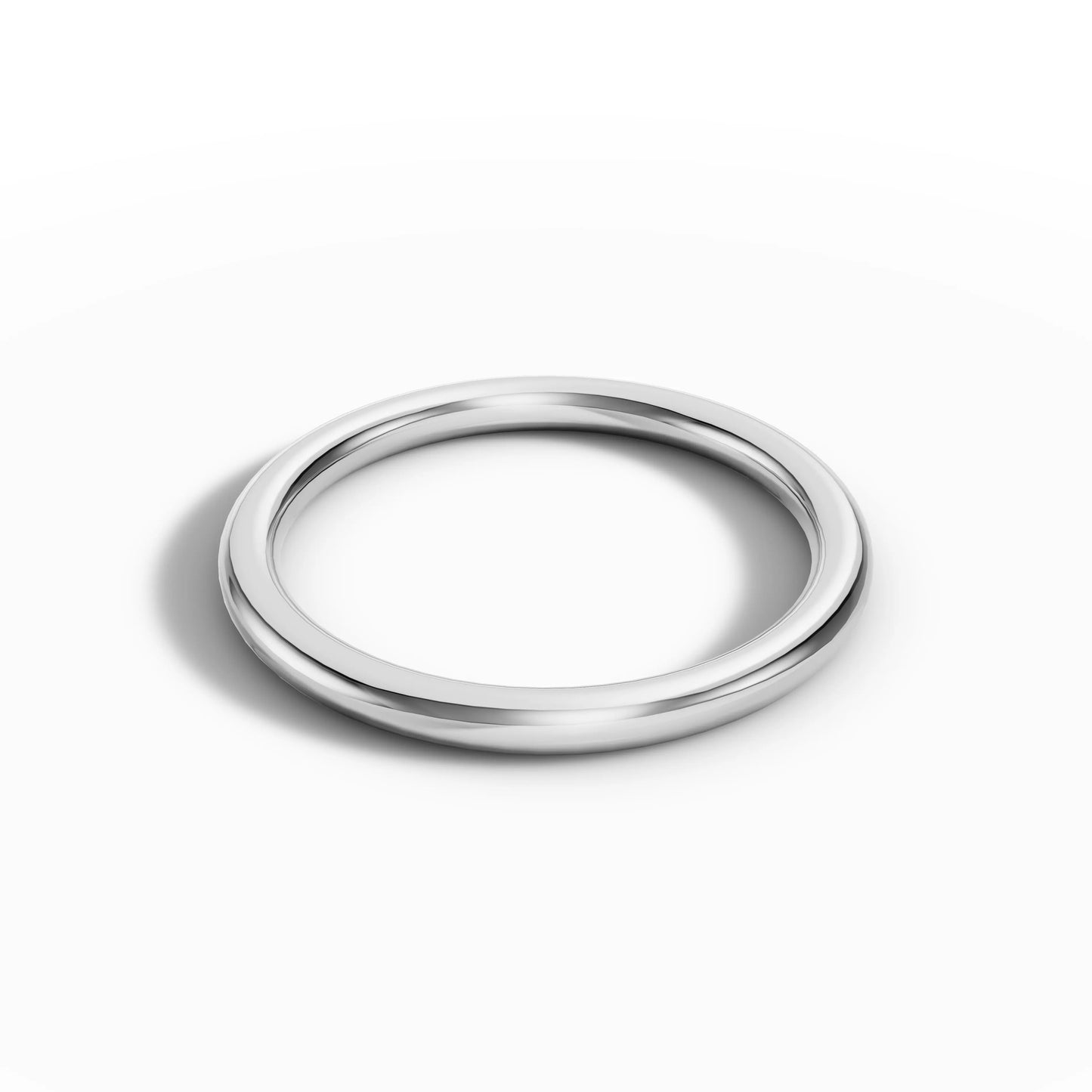 2.00mm Court Plain Wedding Band | 18K White Gold - Lester & Brown