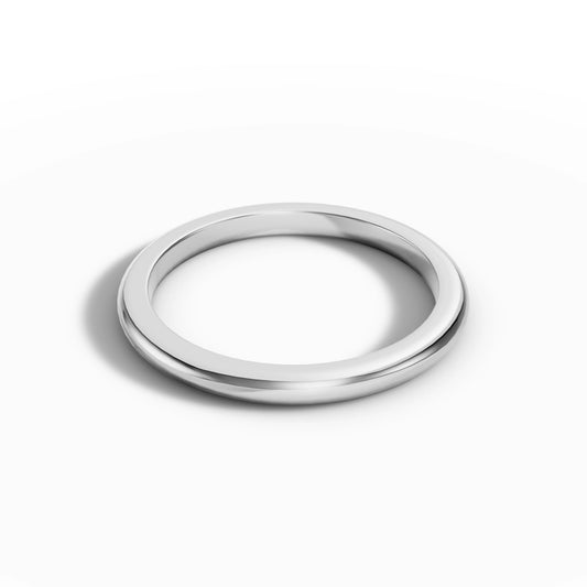 2.00mm D Shape Wedding Band | Platinum - Lester & Brown