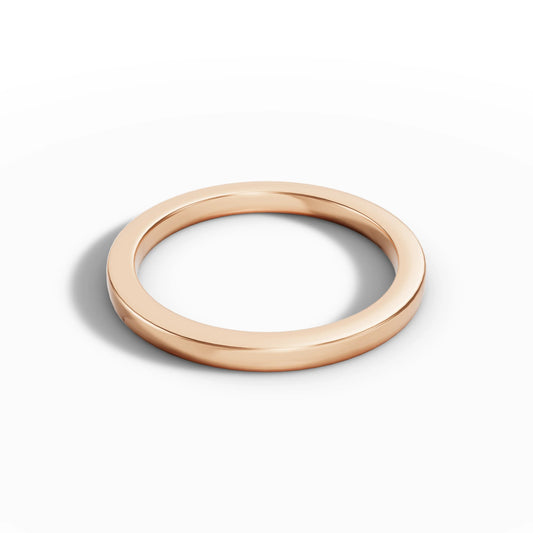 2.00mm Flat Court Wedding Band | 18K Rose Gold - Lester & Brown