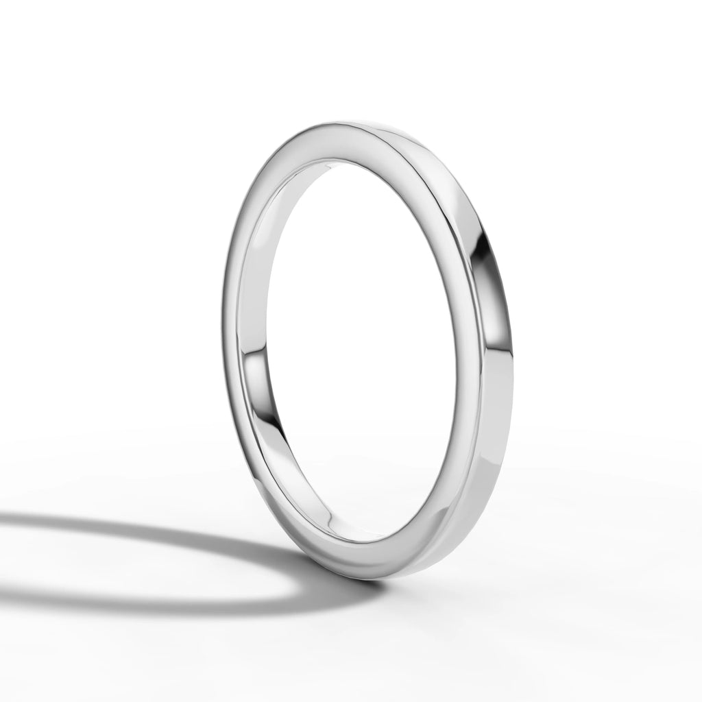 2.00mm Flat Court Wedding Band | Platinum - Lester & Brown