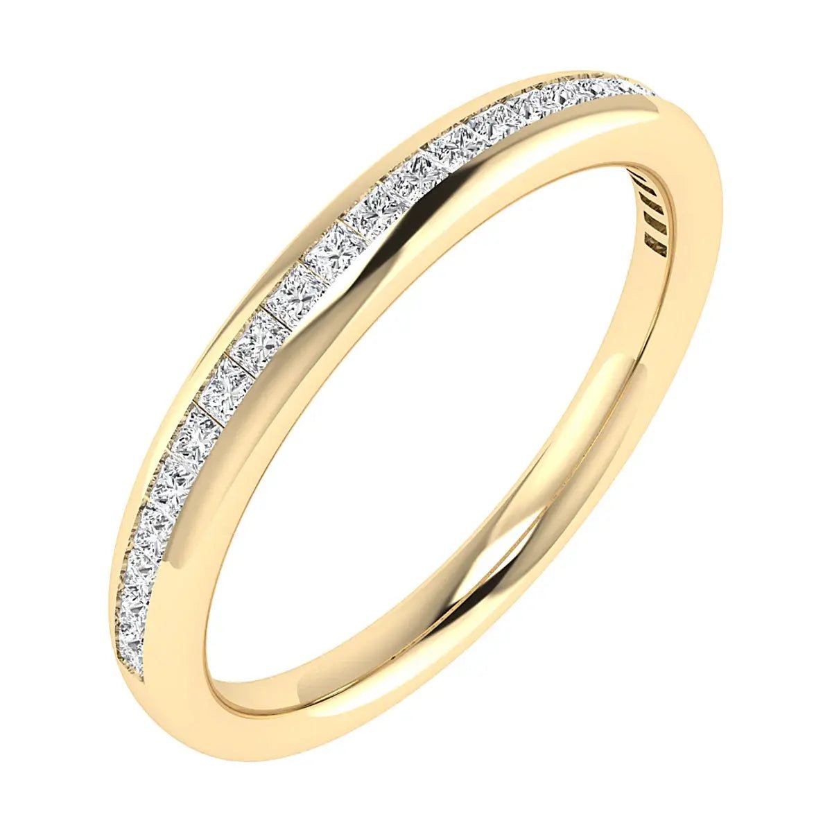 2.30mm Princess Channel Set 50% - Lab - grown Diamond | 18k Yellow Gold - Lester & Brown