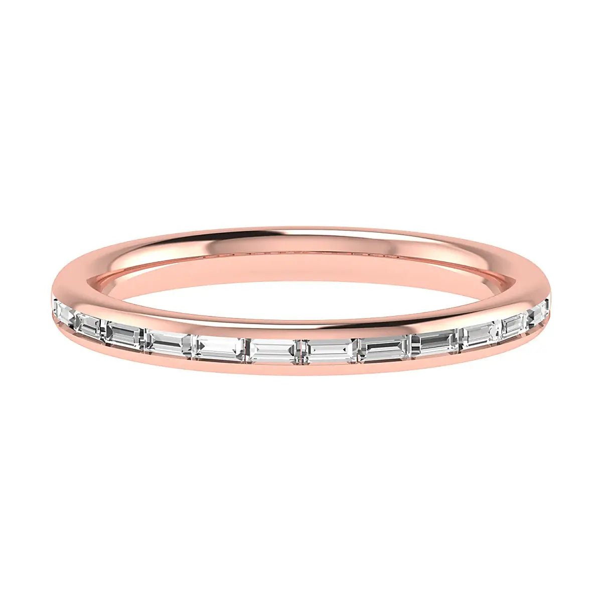 2.50mm Landscape Baguette Channel Set 50% - Lab - grown Diamond | 18K Rose Gold - Lester & Brown