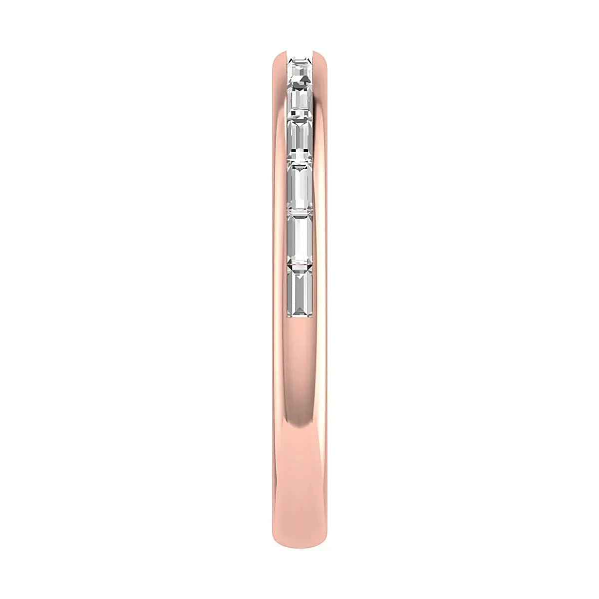 2.50mm Landscape Baguette Channel Set 50% - Lab - grown Diamond | 18K Rose Gold - Lester & Brown