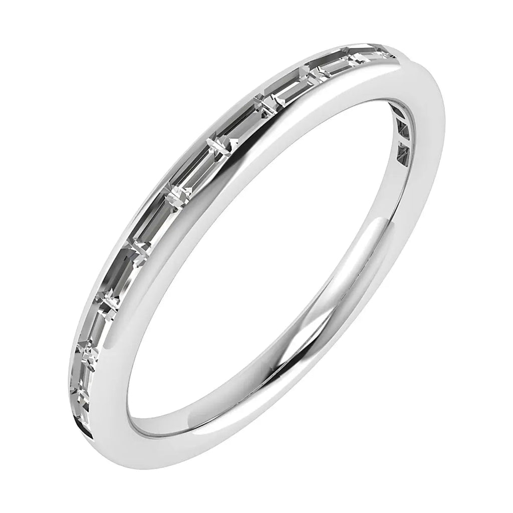 2.50mm Landscape Baguette Channel Set 50% - Lab - grown Diamond | 18K White Gold - Lester & Brown