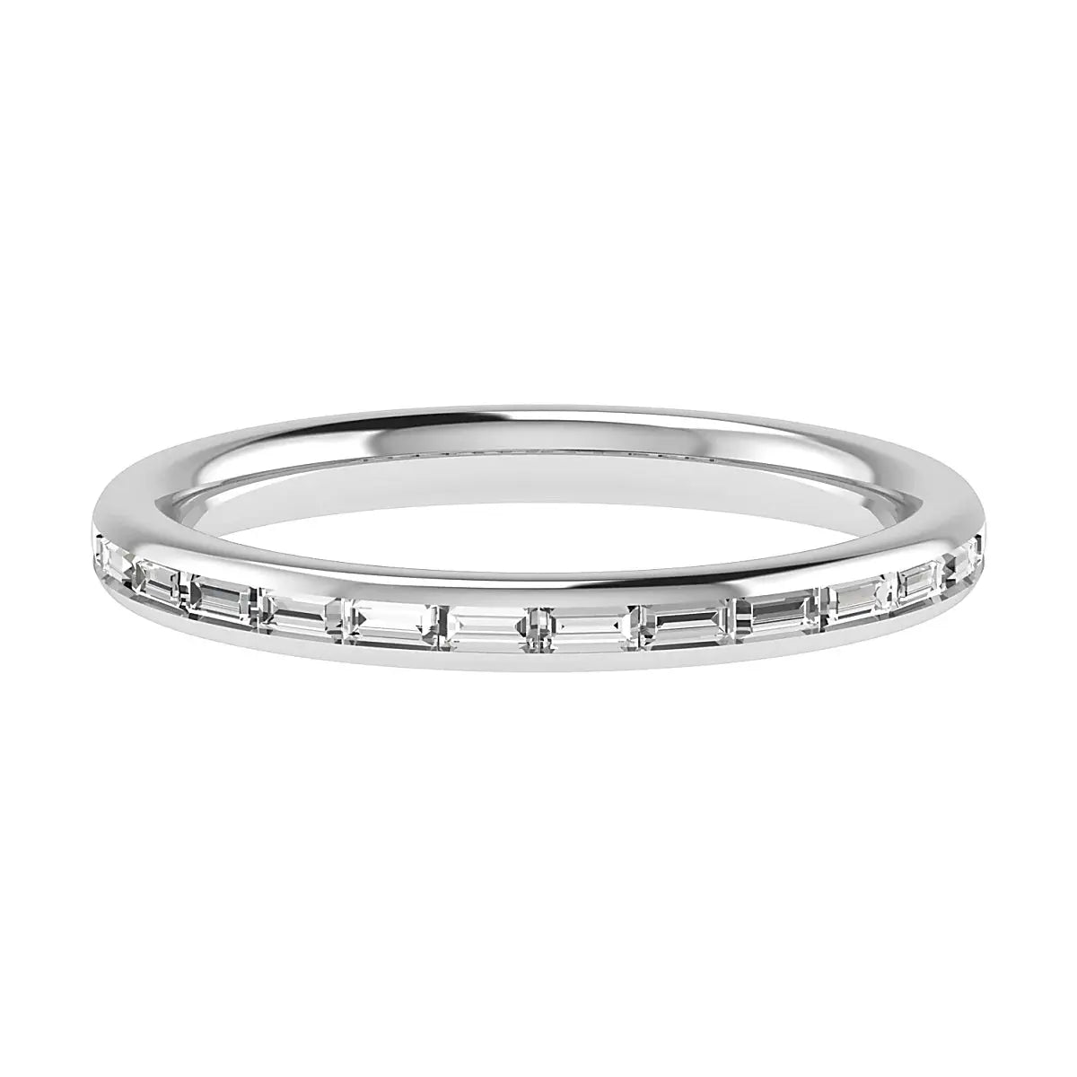 2.50mm Landscape Baguette Channel Set 50% - Lab - grown Diamond | 18K White Gold - Lester & Brown