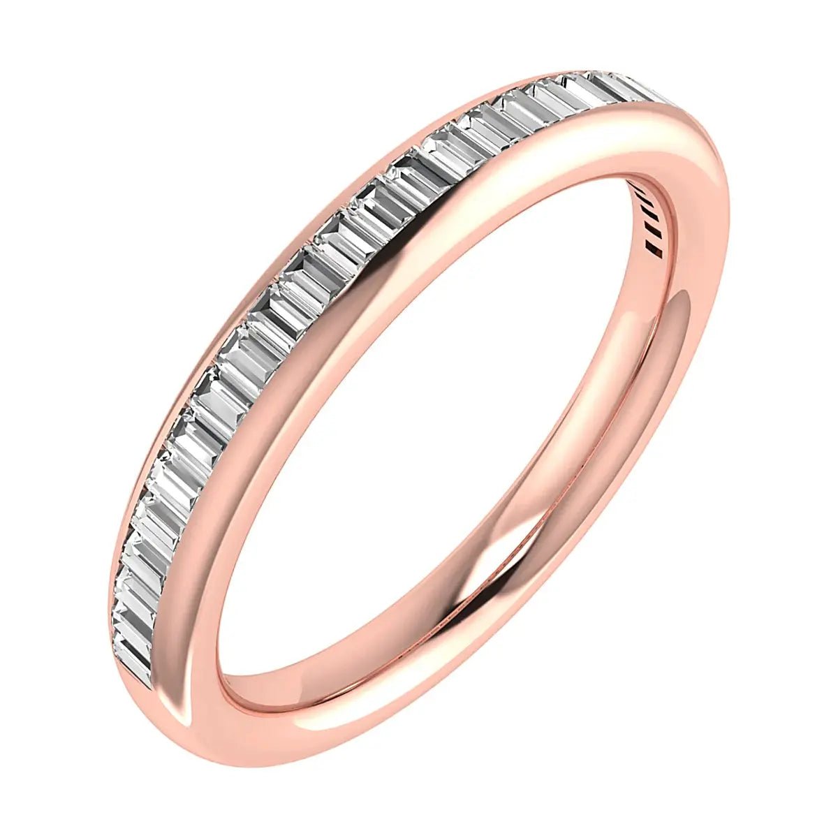 2.50mm Portait Baguette Channel Set 50% - Lab - grown Diamond | 18K Rose Gold - Lester & Brown