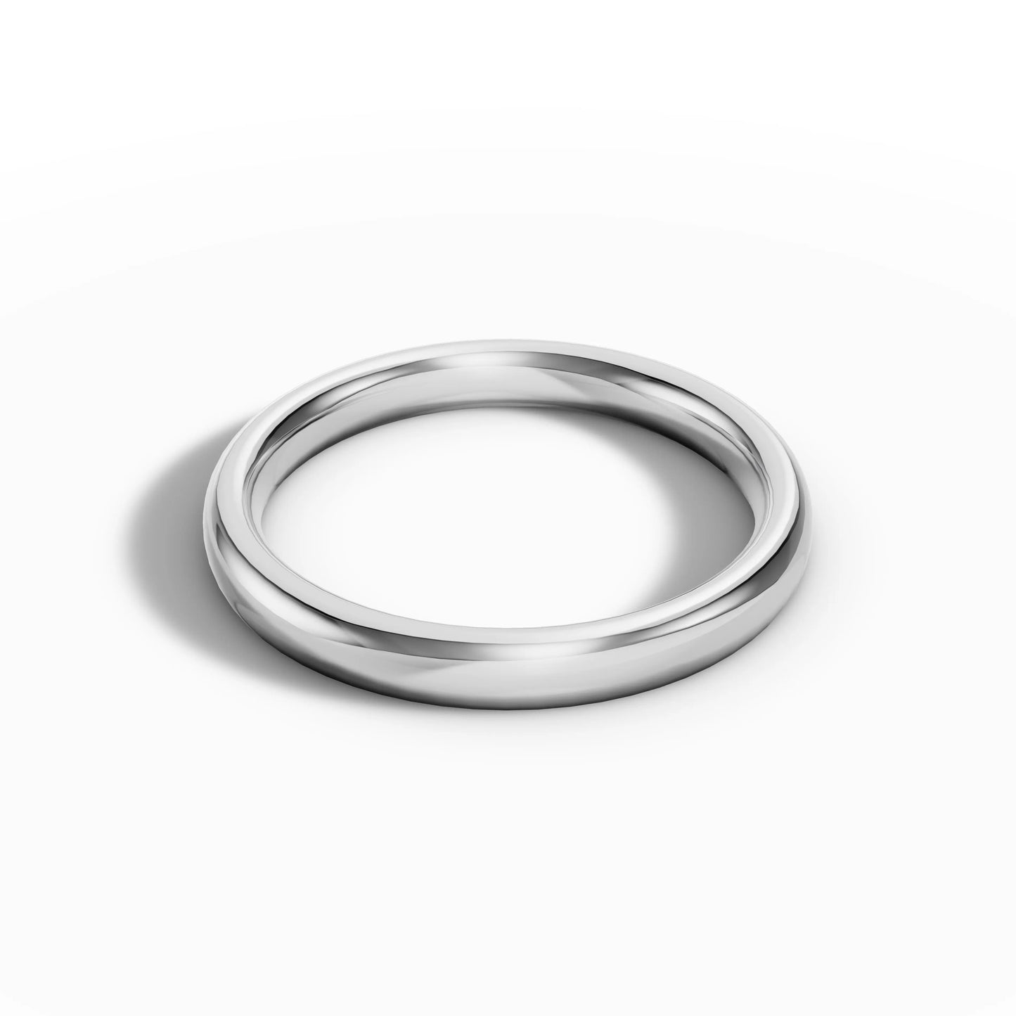 3.00mm Court Plain Wedding Band | 18K White Gold - Lester & Brown