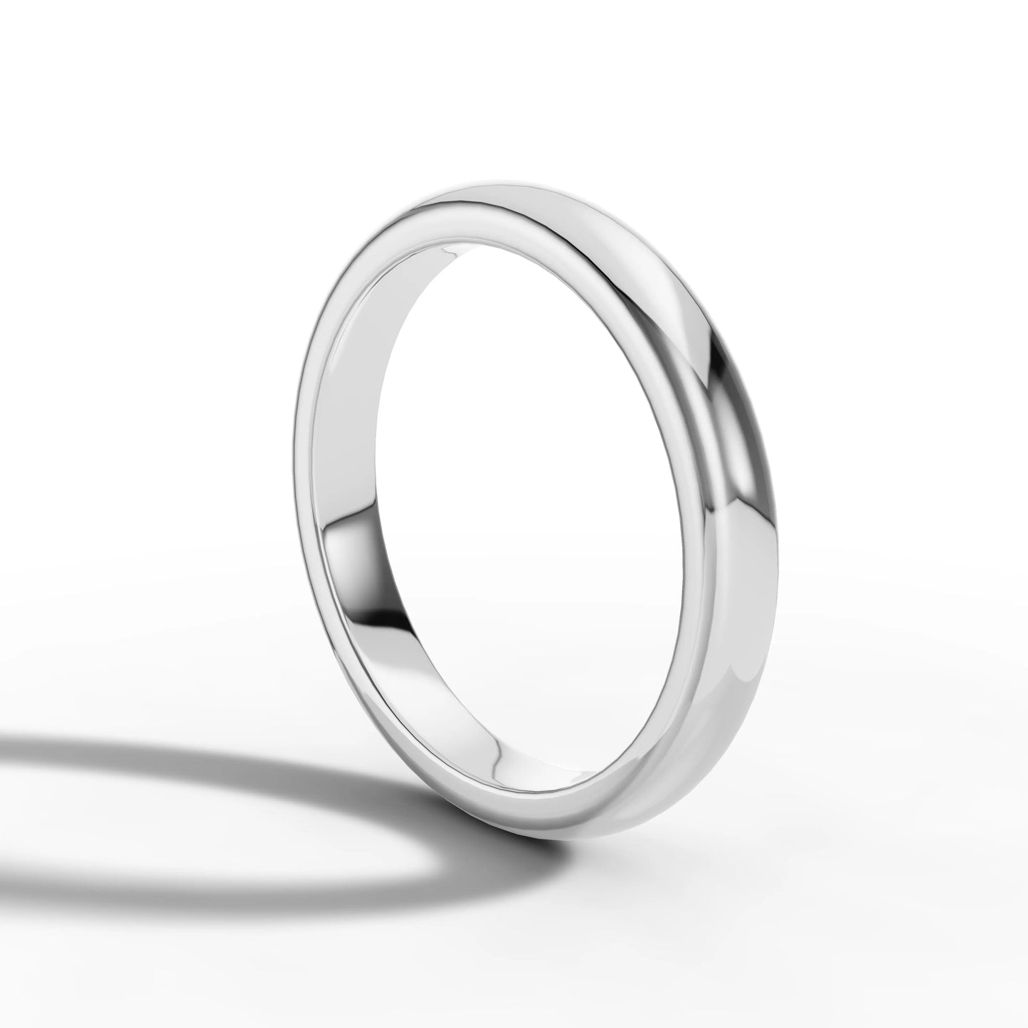 3.00mm D Shape Wedding Band | Platinum - Lester & Brown