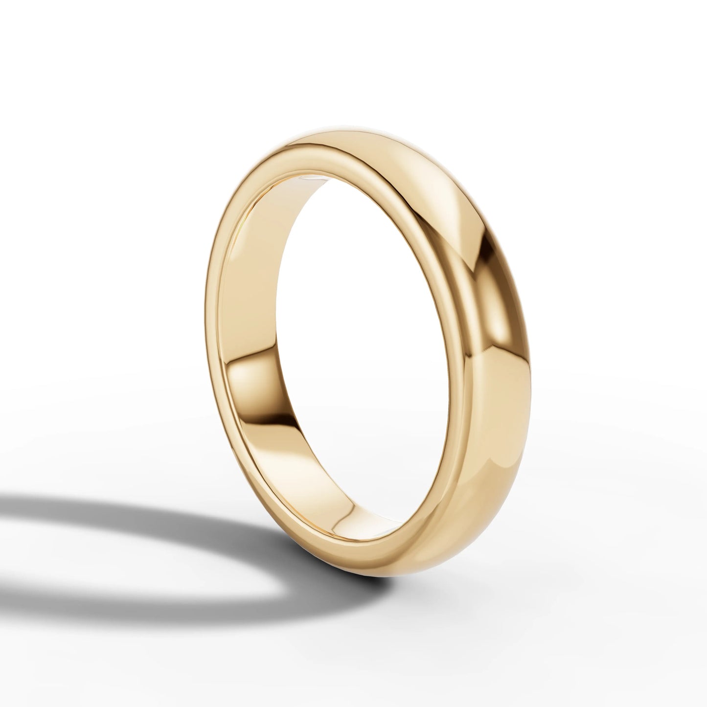 4.00mm D Shape Wedding Band | 18K Yellow Gold - Lester & Brown