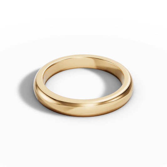 4.00mm D Shape Wedding Band | 18K Yellow Gold - Lester & Brown
