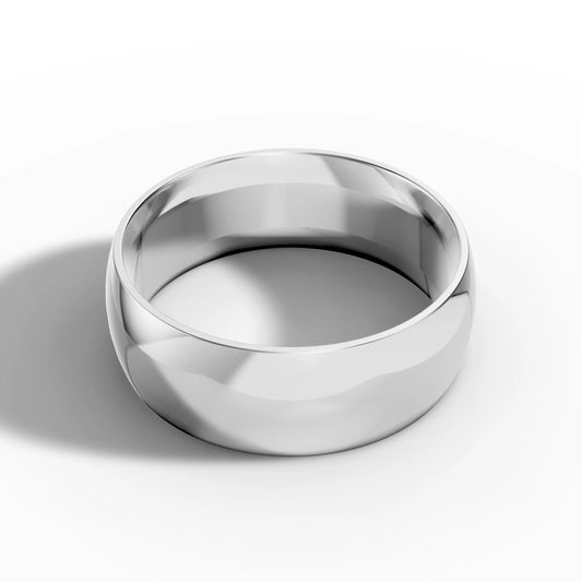 7.00mm Court Plain Wedding Band | 18K White Gold - Lester & Brown