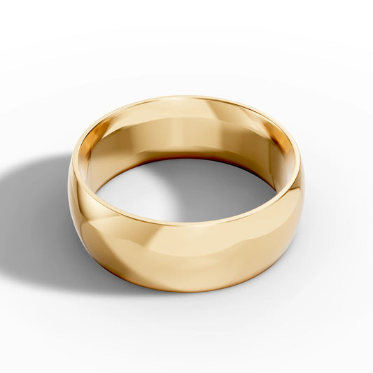7.00mm Court Plain Wedding Band | 18K Yellow Gold - Lester & Brown