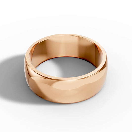 7.00mm D Shape Wedding Band | 18K Rose Gold - Lester & Brown