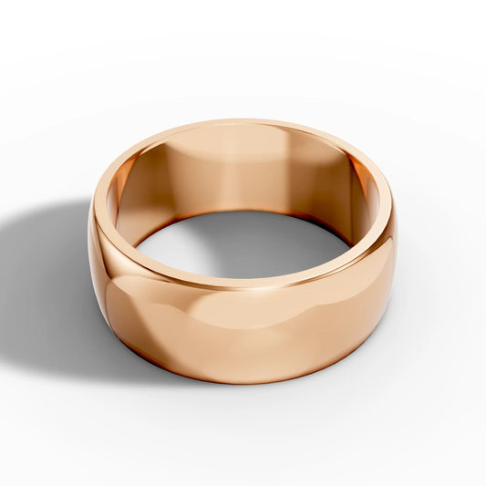 8.00mm D Shape Wedding Band | 18K Rose Gold - Lester & Brown