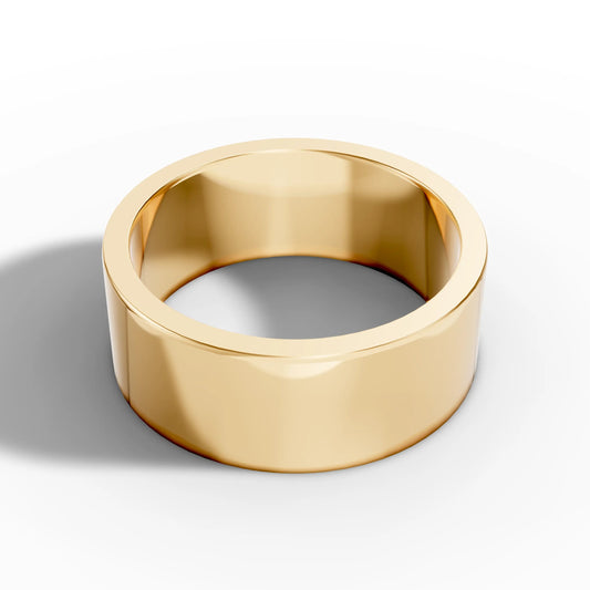8.00mm Flat Round Wedding Band | 18K Yellow Gold - Lester & Brown