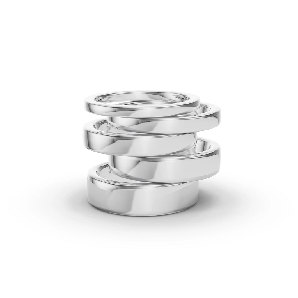 8.00mm Flat Round Wedding Band | Platinum - Lester & Brown