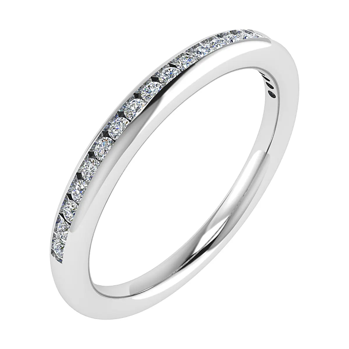 2mm Premium Round Channel Set 50% - Lab-grown Diamond | Platinum Lester & Brown