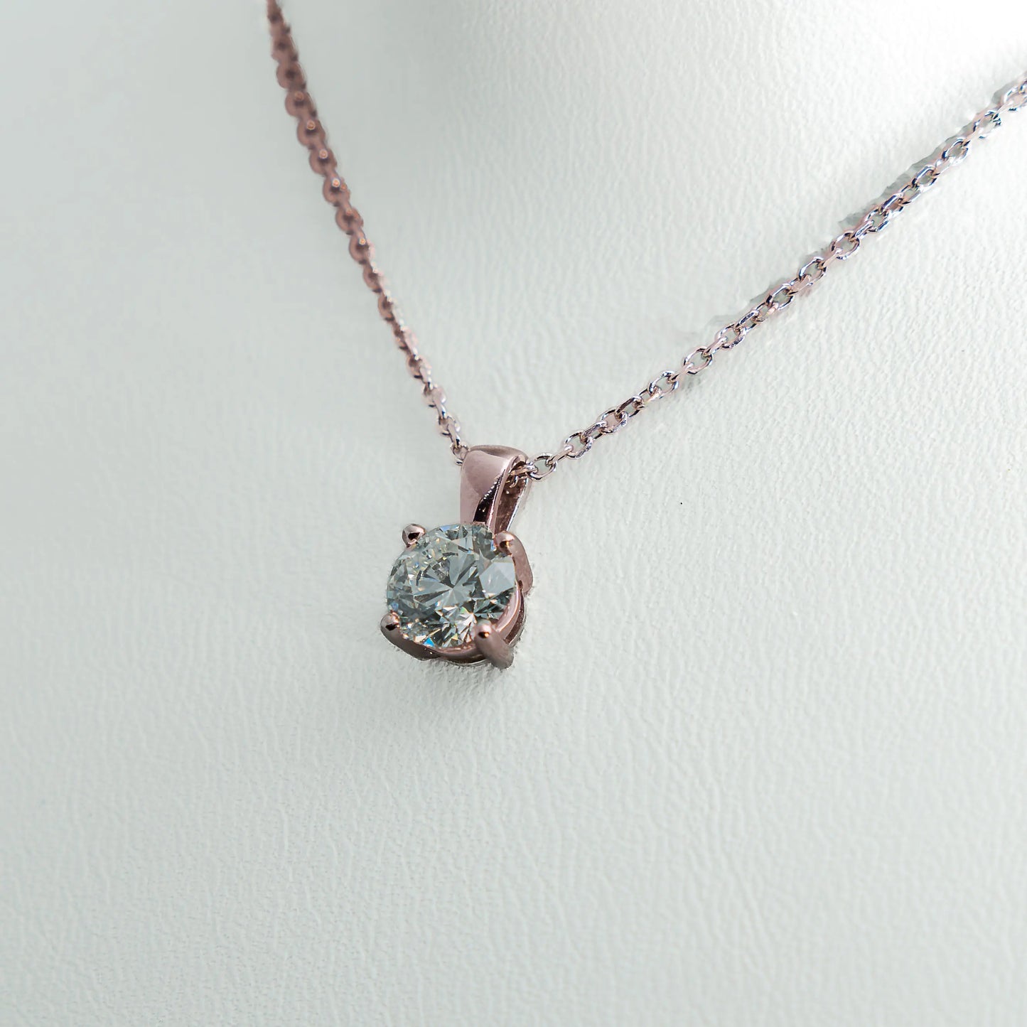 1ct Lab-Grown Diamond Pendant | 18k Rose Gold Lester & Brown