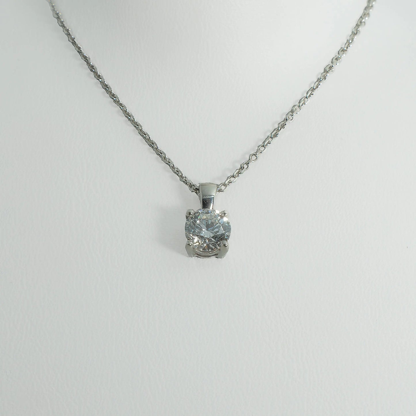 1ct Lab-Grown Diamond Pendant | 18k White Gold Lester & Brown