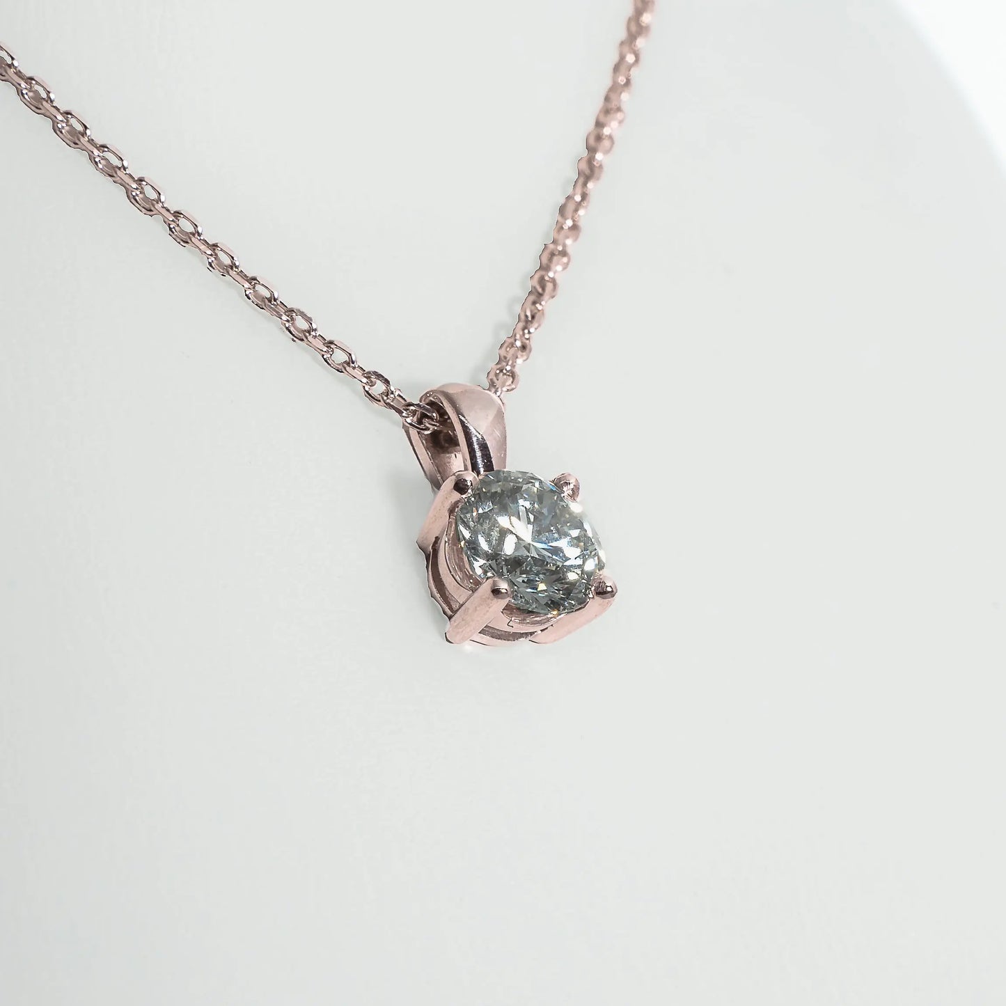 1ct Lab-Grown Diamond Pendant | 18k Rose Gold Lester & Brown