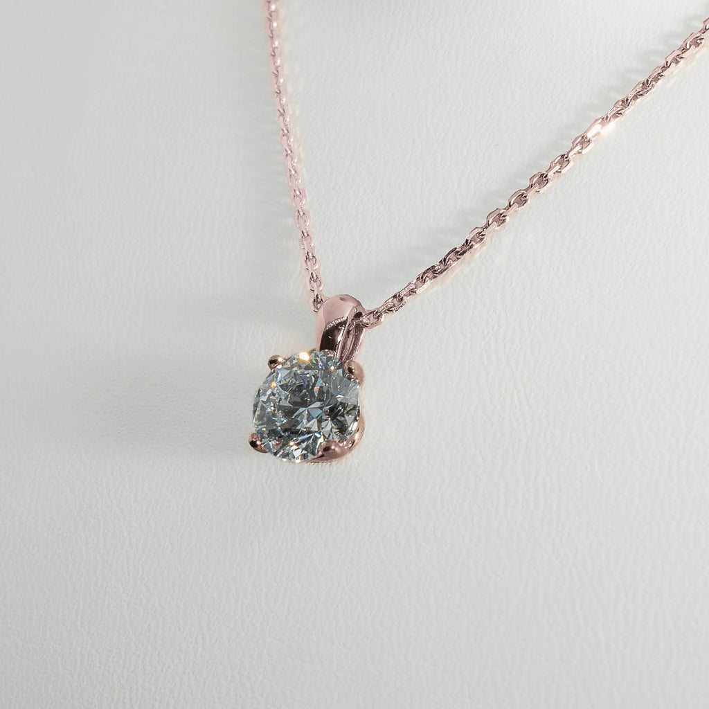 2ct Lab-Grown Diamond Pendant | 18k Rose Gold Lester & Brown