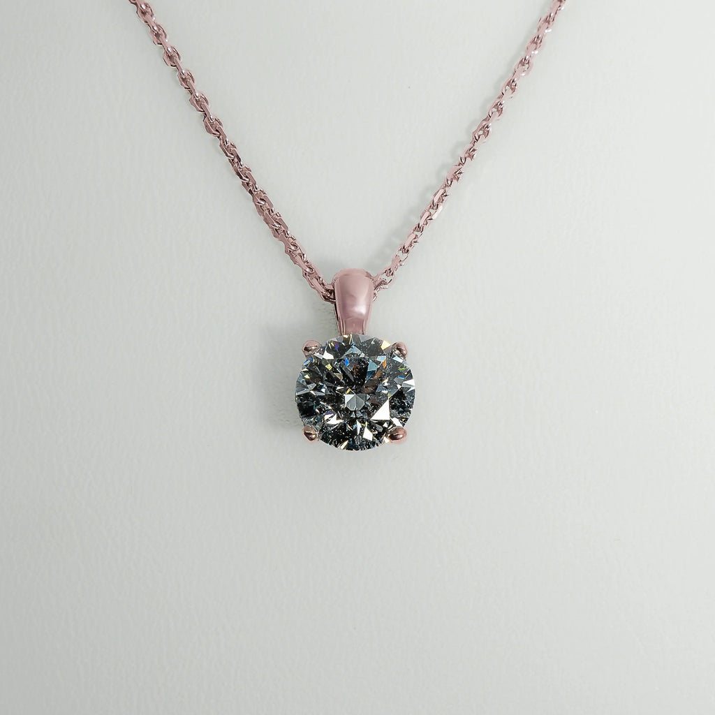 2ct Lab-Grown Diamond Pendant | 18k Rose Gold Lester & Brown