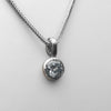 Round Rub-Over 1ct Lab-Grown Diamond Pendant | 18K White Gold Lester & Brown