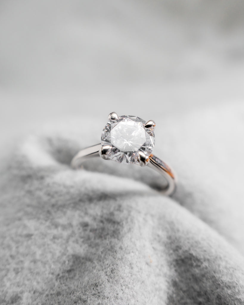 Round White Gold Lab Grown Diamond Solitaire
