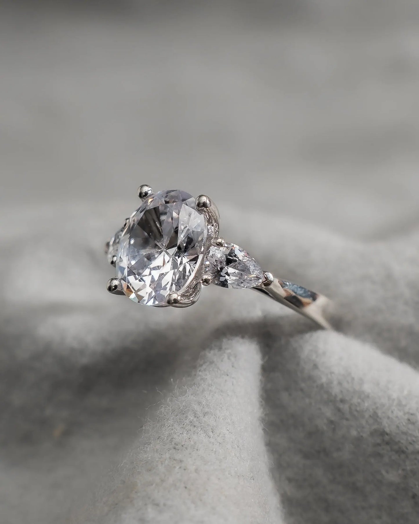 Oval Platinum Lab Grown Diamond Trilogy My Store