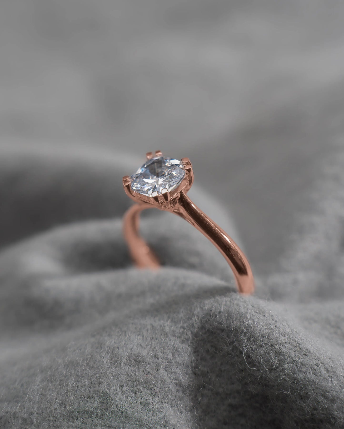 Cushion 18K Rose Gold Lab Grown Solitaire My Store