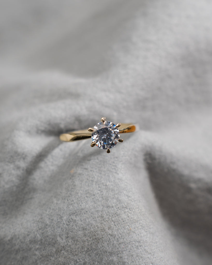 Round Yellow Gold Lab Grown Diamond Solitaire