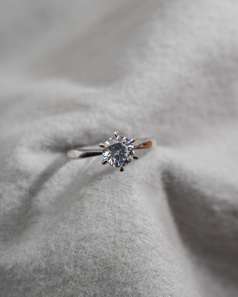 Round White Gold Lab Grown Diamond Solitaire