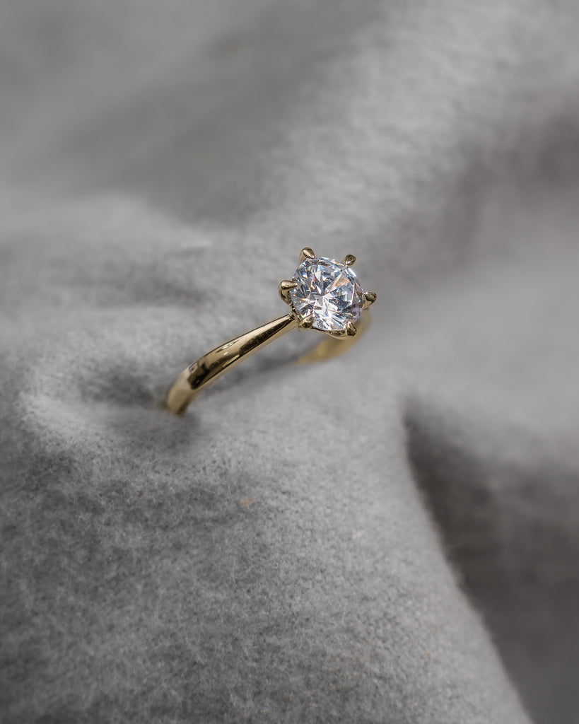 Round Yellow Gold Lab Grown Diamond Solitaire