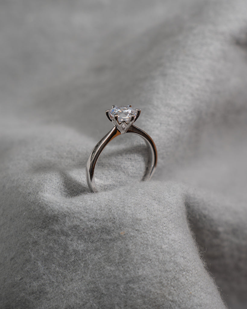 Round White Gold Lab Grown Diamond Solitaire