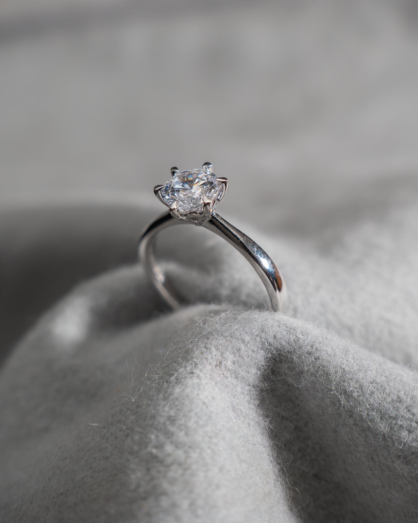 Round White Gold Lab Grown Diamond Solitaire