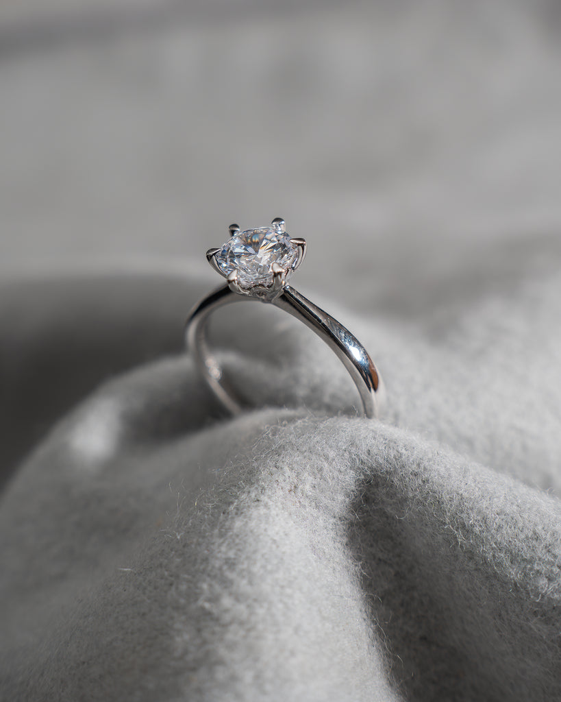 Round White Gold Lab Grown Diamond Solitaire