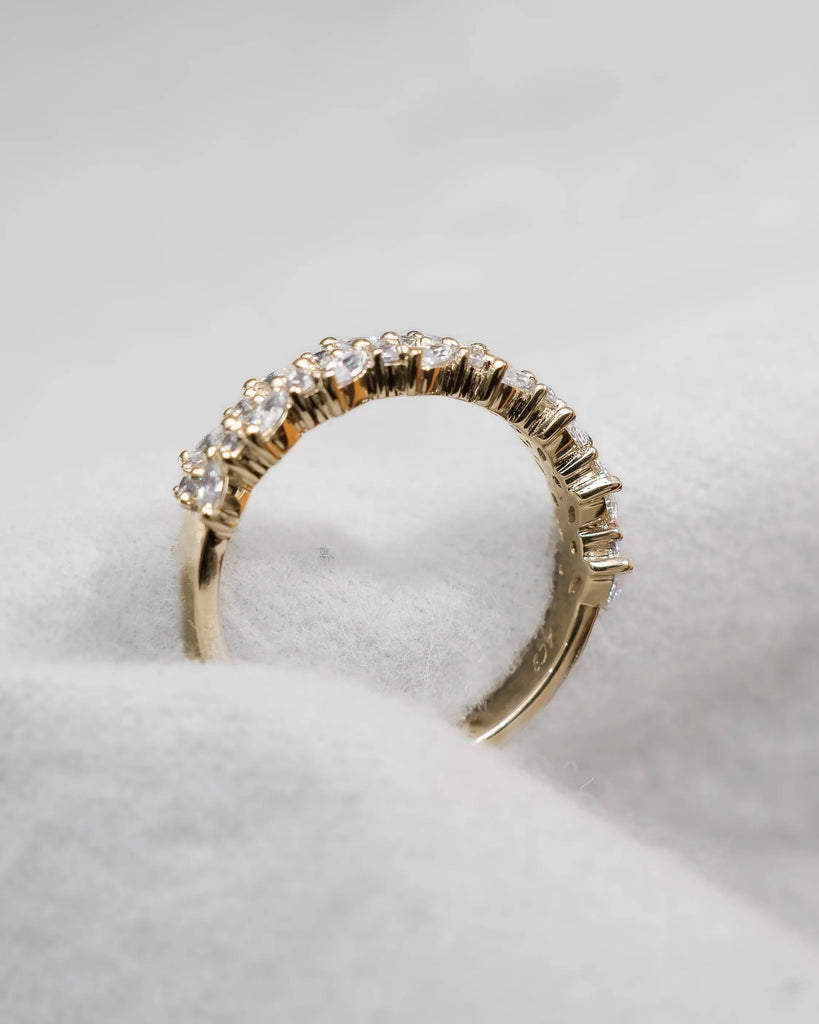 Marquise And Round 18K Yellow Gold Lab Grown Multi Stone Diamond Ring My Store