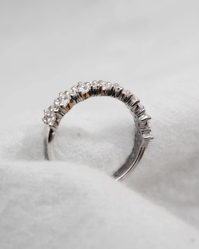 Marquise And Round Platinum Lab Grown Multi Stone Diamond Ring My Store