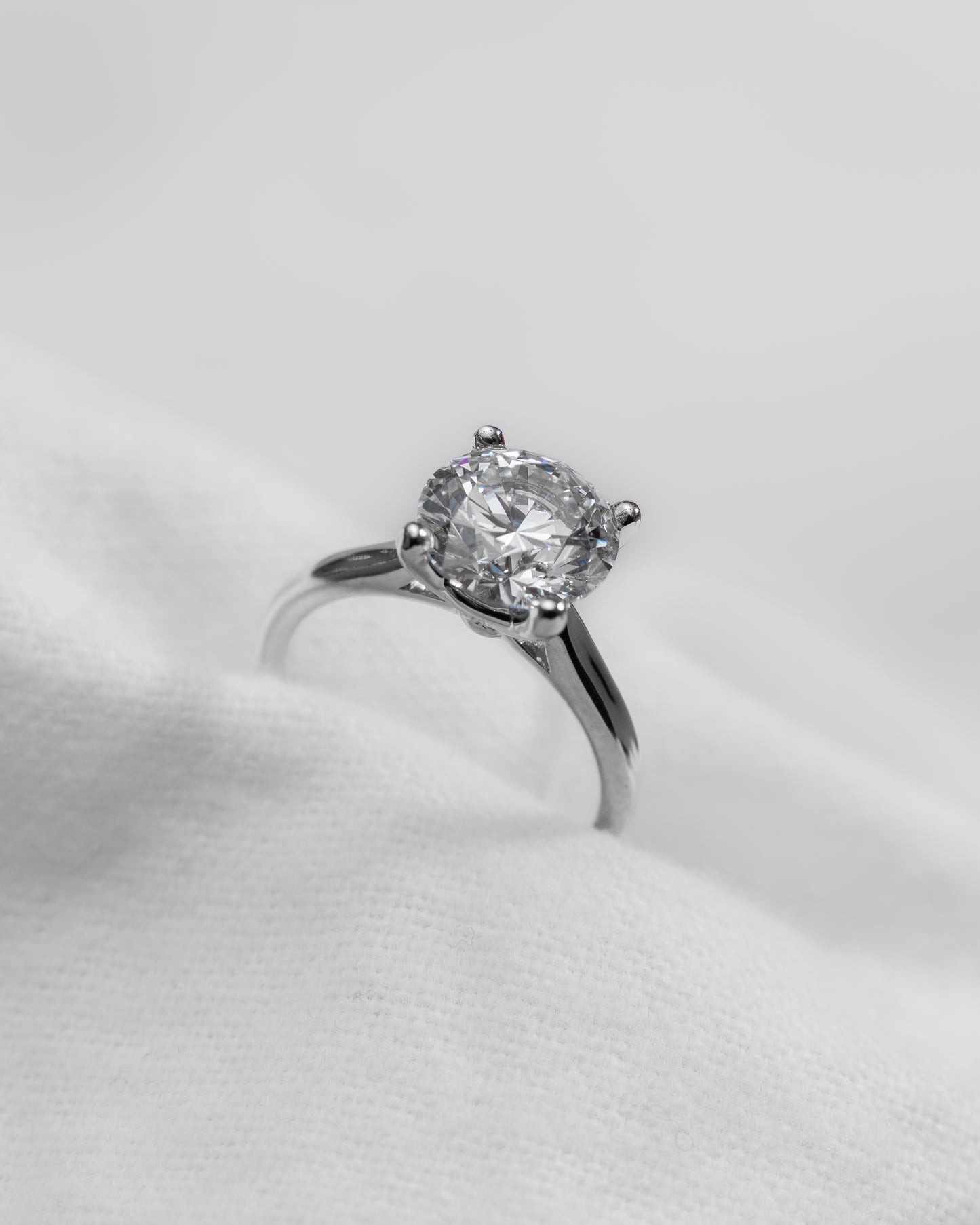 Round White Gold Lab Grown Diamond Solitaire