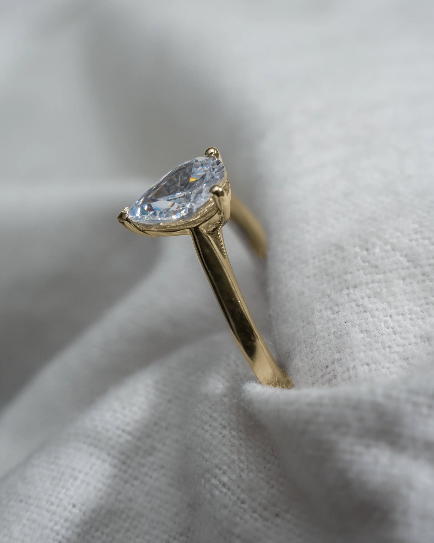 Pear Yellow Gold Lab Grown Diamond Solitaire My Store