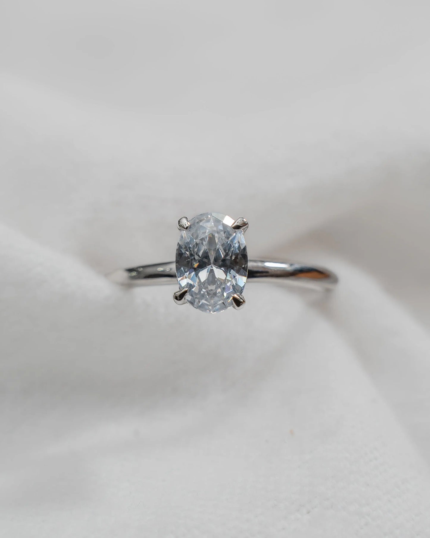 Oval Platinum Lab Grown Diamond Solitaire (Hidden Halo) My Store