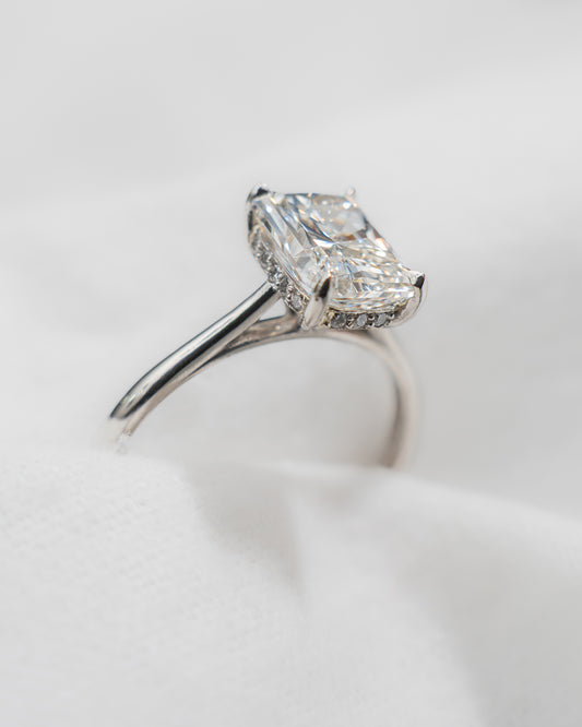 Radiant Hidden Halo Solitaire Platinum | Lab Grown Diamond Engagement Ring