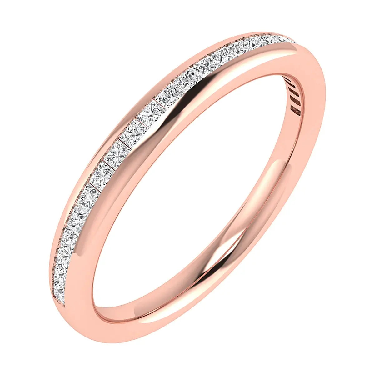 2.30mm Princess Channel Set 50% - Lab-grown Diamond | 18k Rose Gold Lester & Brown