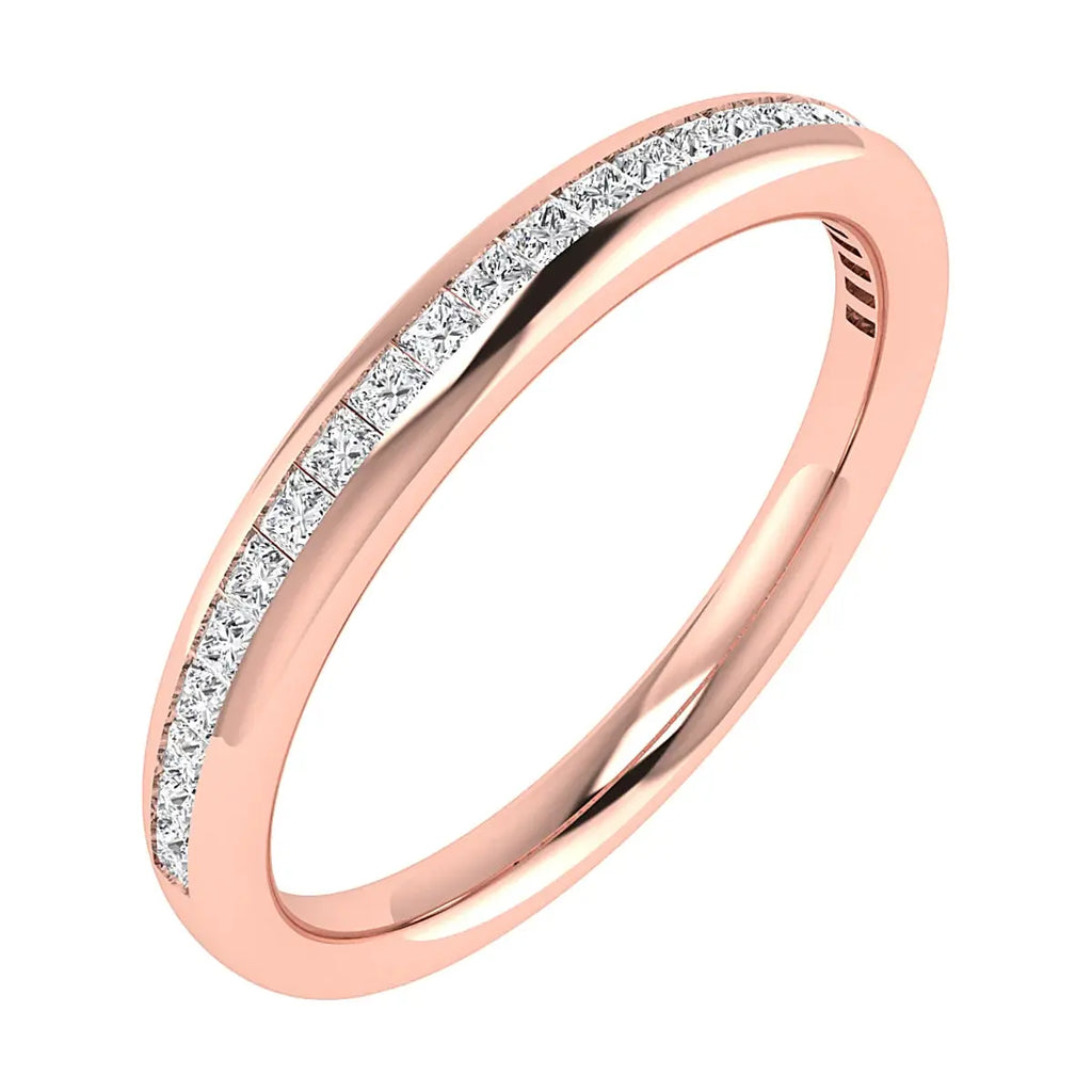 2.30mm Princess Channel Set 50% - Lab-grown Diamond | 18k Rose Gold Lester & Brown