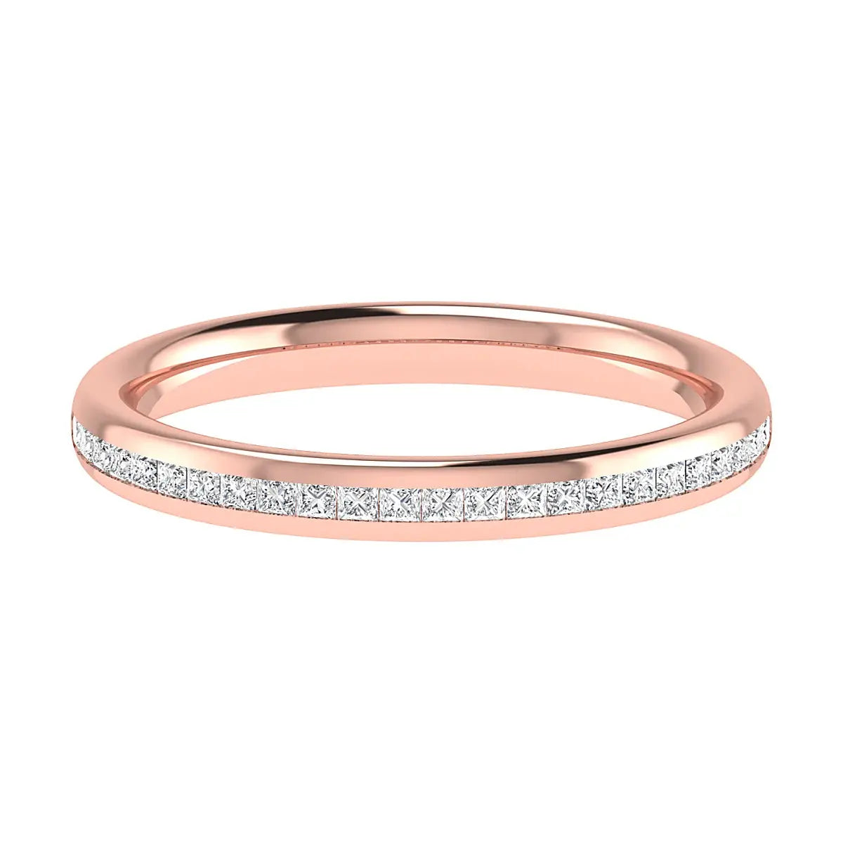 2.30mm Princess Channel Set 50% - Lab-grown Diamond | 18k Rose Gold Lester & Brown