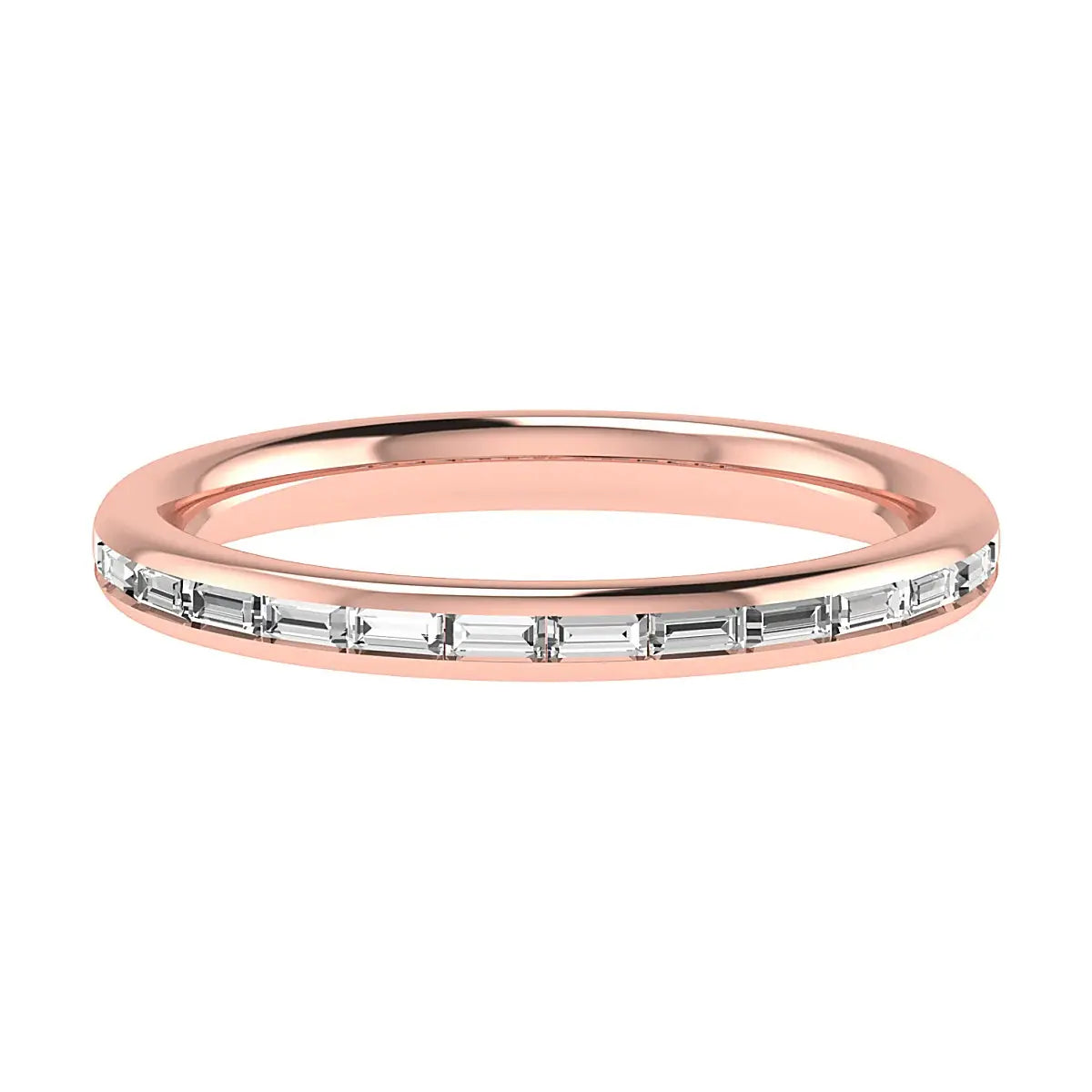 2.50mm Landscape Baguette Channel Set 50% - Lab-grown Diamond | 18K Rose Gold Lester & Brown