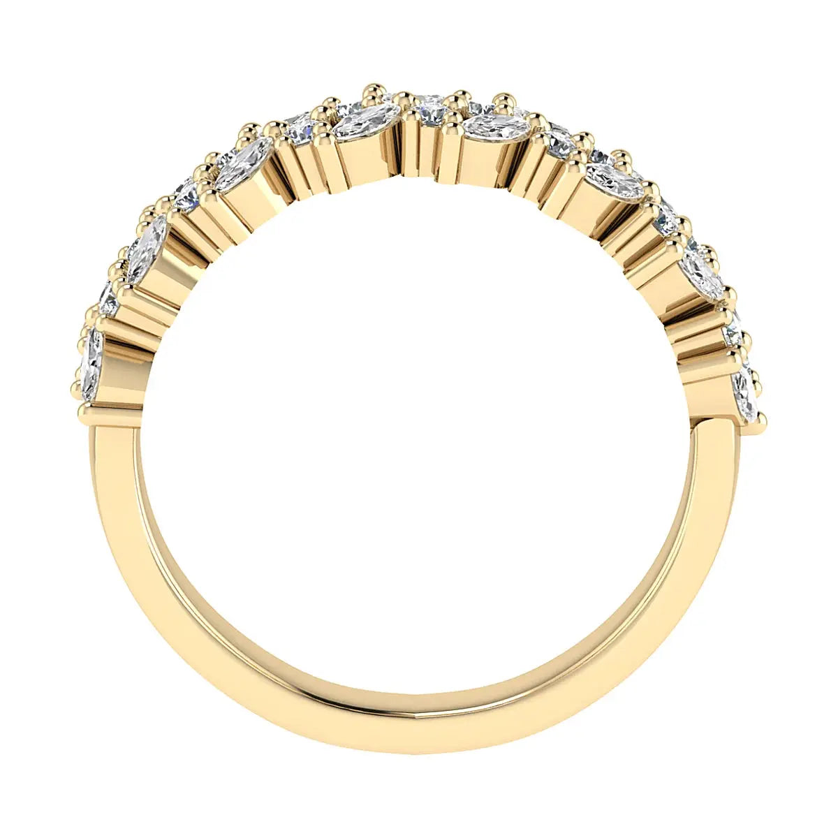 Marquise And Round 18K Yellow Gold Lab Grown Multi Stone Diamond Ring My Store