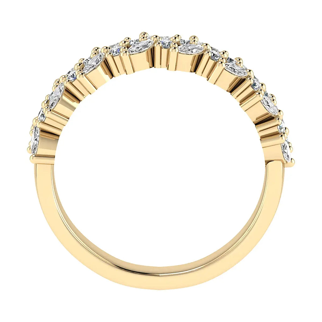 Marquise And Round 18K Yellow Gold Lab Grown Multi Stone Diamond Ring My Store